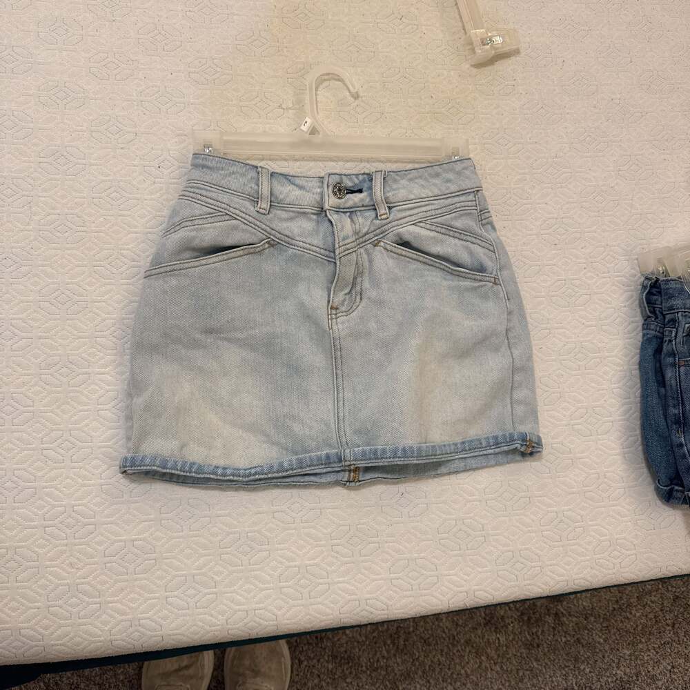 Pacsun Light Wash Denim Mini Skirt size 23